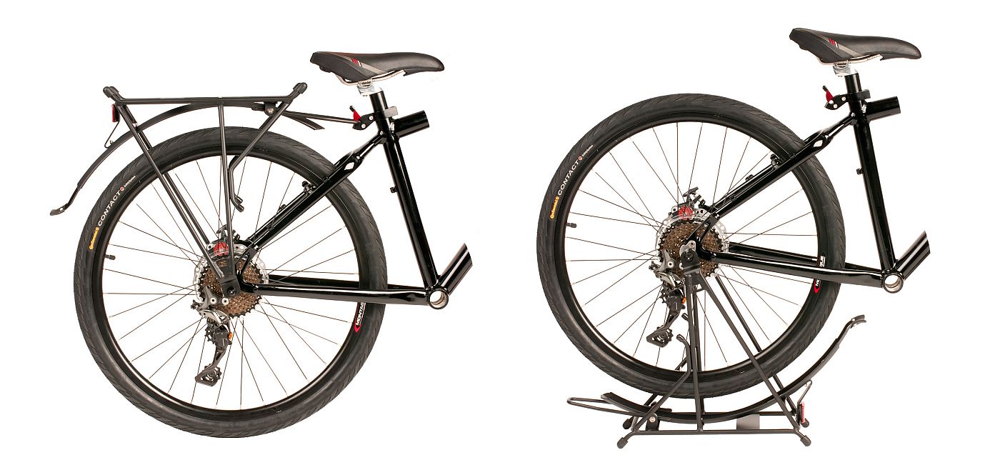 Montague RackStand serves as rear rack, fender and kickstand/workstand